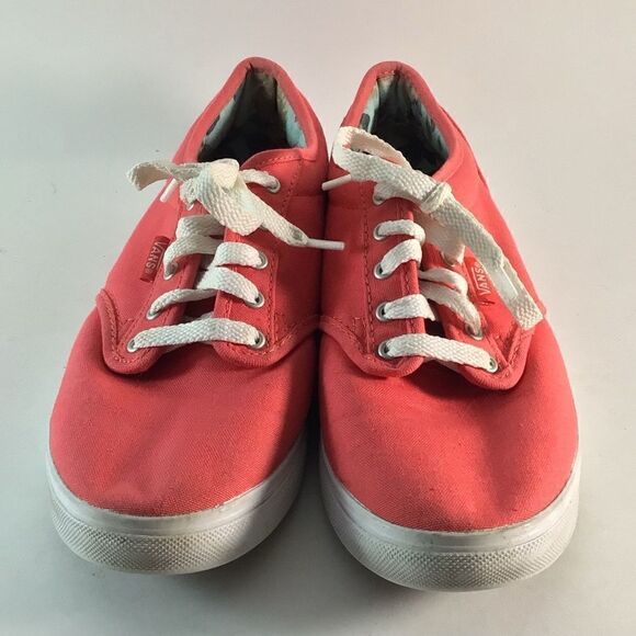 Vans off the wall womens lace up shoes skate sneakers red size 8.5 TB4R - Picture 2 of 9